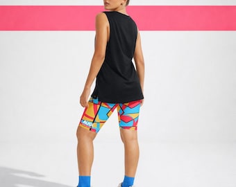 ONE-OF-ONE Abstract Biker Shorts — Designed by Los Angeles Artist Augi