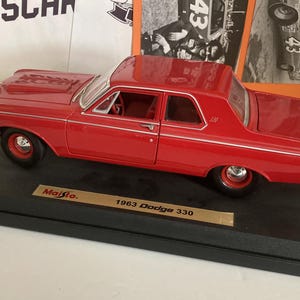 1963 DODGE 330 Super Stock Diecast 1/18 Scale Model From Maisto