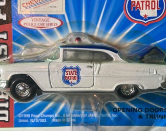 1955 CHEVROLET DIECAST POLICE Cruiser...1/43 Scale, Made By Road Champs, Wisconsin State Police