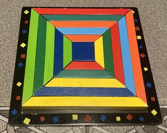 CHILDS 3D SQUARE Jigsaw Puzzle, Easily Assembled, Bright Colors, Wood Pieces