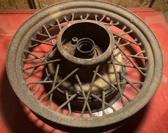STEEL SPOKED WHEEL Possible Late 1920'S To Mid-1930'S. Application Unknown...Make Great Yard Or Man Cave Art!