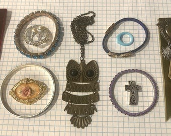 JEWELRY ASSORTMENT, 36 Pieces, Necklaces, Chokers, Rings, Pins, Bracelets & More