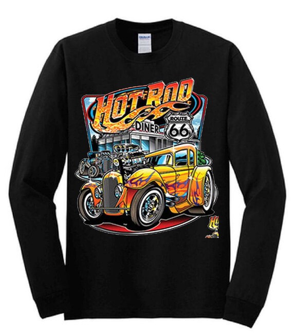 Hot Rod Diner Adult Unisex Quality Quality Long Sleeve Car T | Etsy