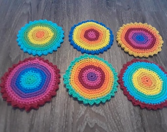 Rainbow Coasters set of 6