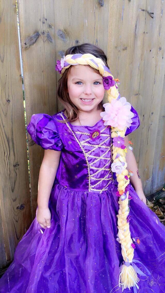 Tahonuss 2Pcs Princess Rapunzel Wig Long Braided Wigs Princess Hairpiece Cosplay Wigs Birthday Festival Party Gifts Girls Headbands Costume Dress Up Accessories