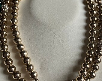 Vintage Long Jasper Conran Gold Plated Ball Necklace Etsy Canada
