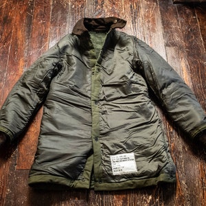 MINT 1950&#39;s RCAF Royal Canadian Air Force Wool Reversible Pile Lined Nylon Liner Jacket deck usn real mccoy flight filson nigel cabourn ww2