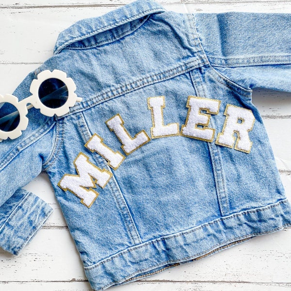 Personalized jean jacket, baby denim jacket, custom jean jacket, toddler jean jacket with name, toddler name jacket, girls jean jacket