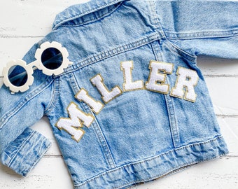 Personalized Baby Denim Jacket: Custom Chenille Letter Patches