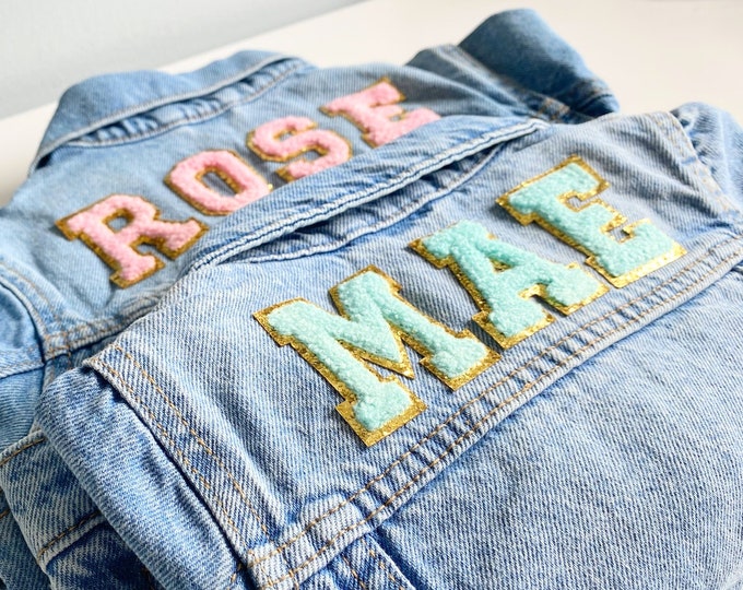 Personalized Baby Denim Jacket: Chenille Letter Patches