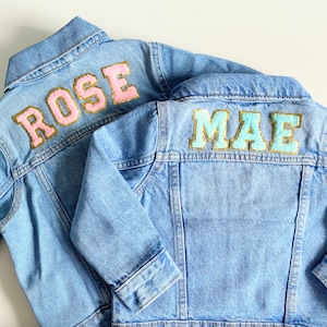 Personalized jean jacket, baby denim jacket, baby name jacket, toddler jean jacket with name, toddler name jacket, girls jean jacket image 7