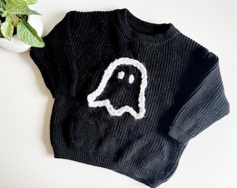Handgemaakte geborduurde spooktrui: Halloween-outfit herfst
