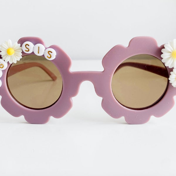 Big Sister Daisy Sunglasses: Personalized Flower Glasses, Baby Announcement