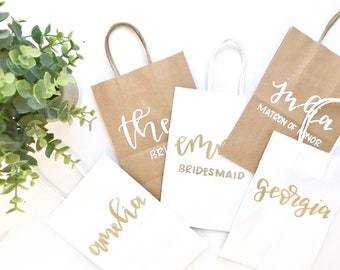 Personalized Bridal Party Gift Bags – Hand Lettered Bridesmaid Proposal