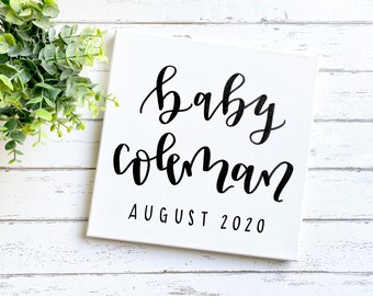 Baby announcement sign, last name sign, baby name sign, baby announcement, pregnancy announcement, last name baby announcement