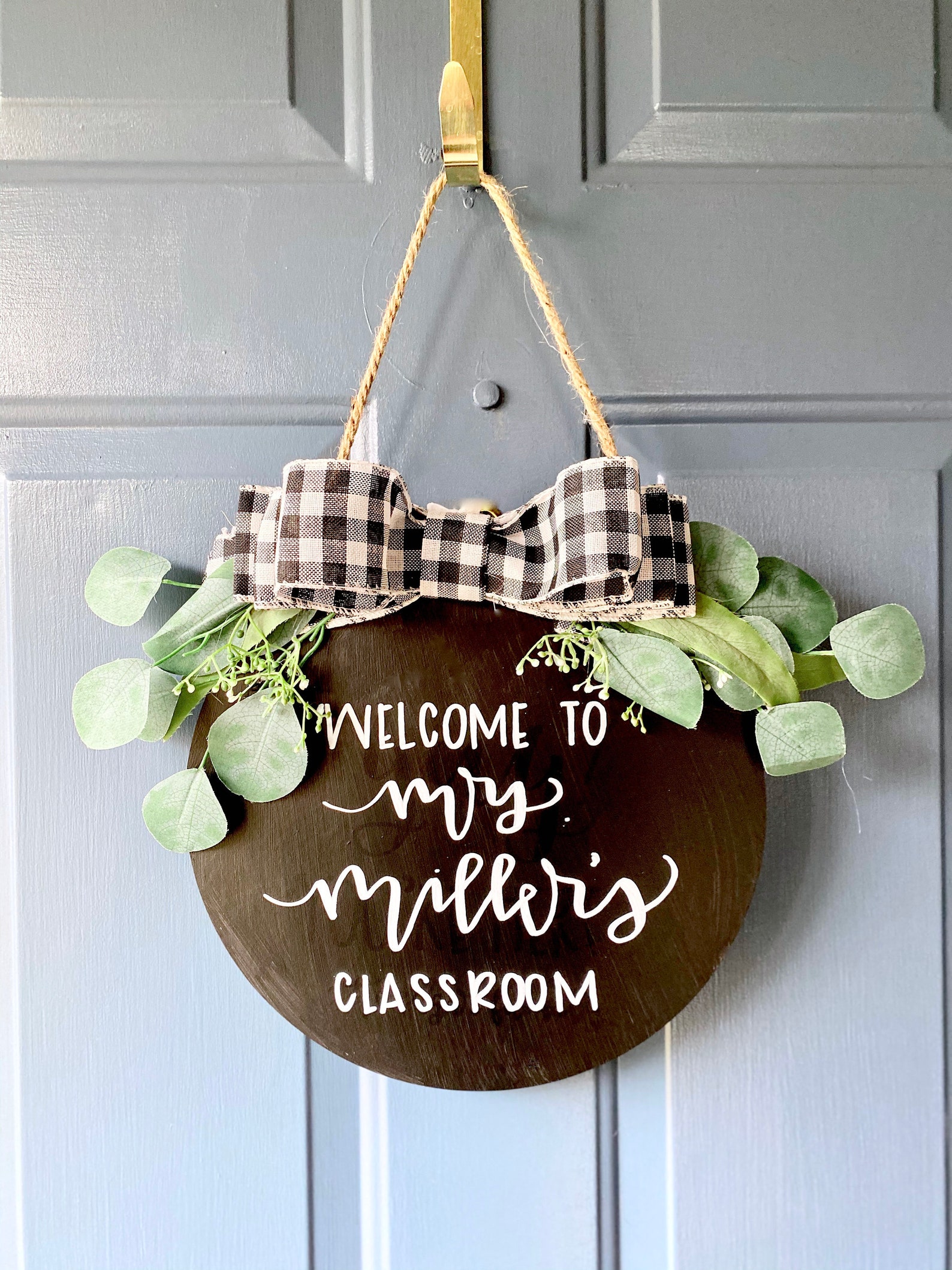Teacher Name Sign for Door Classroom Door Sign Last Name - Etsy