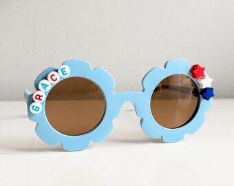 Personalized Daisy Sunglasses: Patriotic Toddler Sunglasses with Name