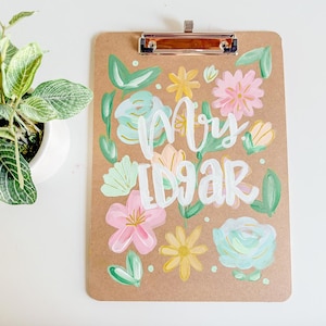 Hand Painted Teacher Clipboard: Personalized Back to School Gift