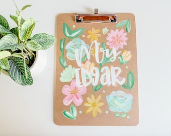 Hand Painted Teacher Clipboard: Personalized Back to School Gift