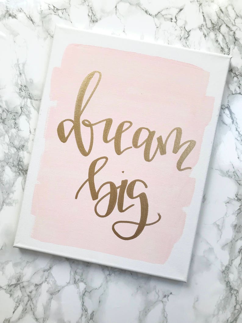 Dream big 11x14 quote canvas baby girl nursery baby boy Etsy