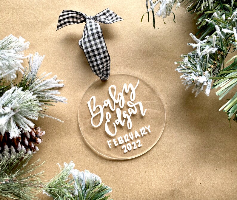 Baby Announcement Ornament Christmas Baby Announcement Baby Etsy