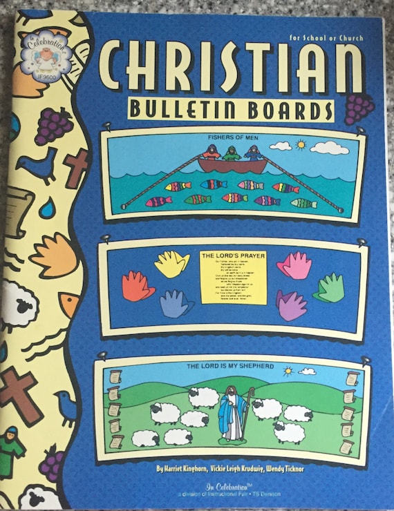 christian bulletin boards book for school or church kids etsy