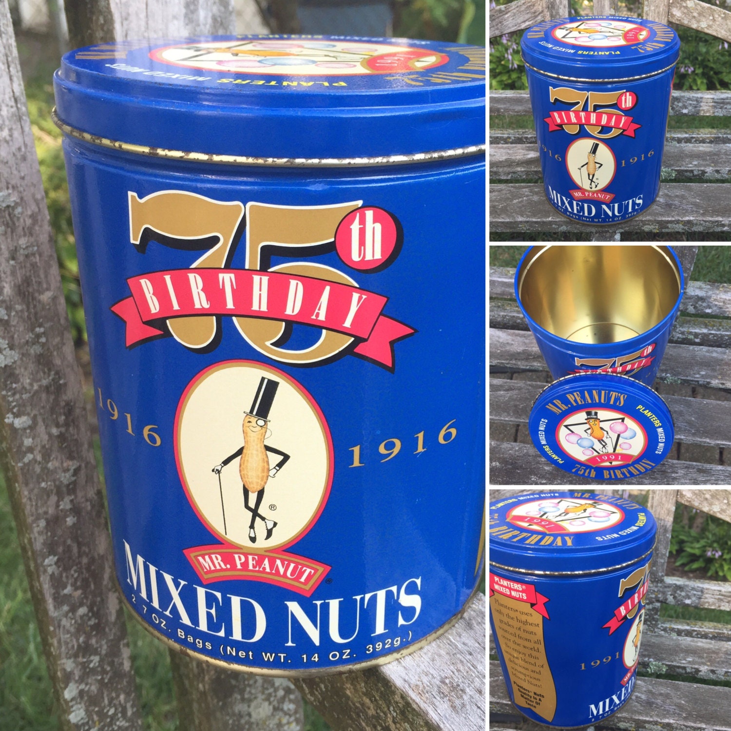 Mr.PEANUT 75th Birthday tin Peanut Tin vintage Nut tin Snack Etsy