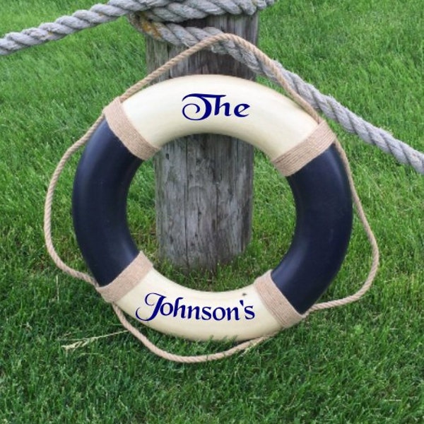 Personalized Life Ring / Nautical Decor for Wall / Nautical Wedding Gift / Nautical Wedding Decor / Custom Life Ring /Nautical Gift