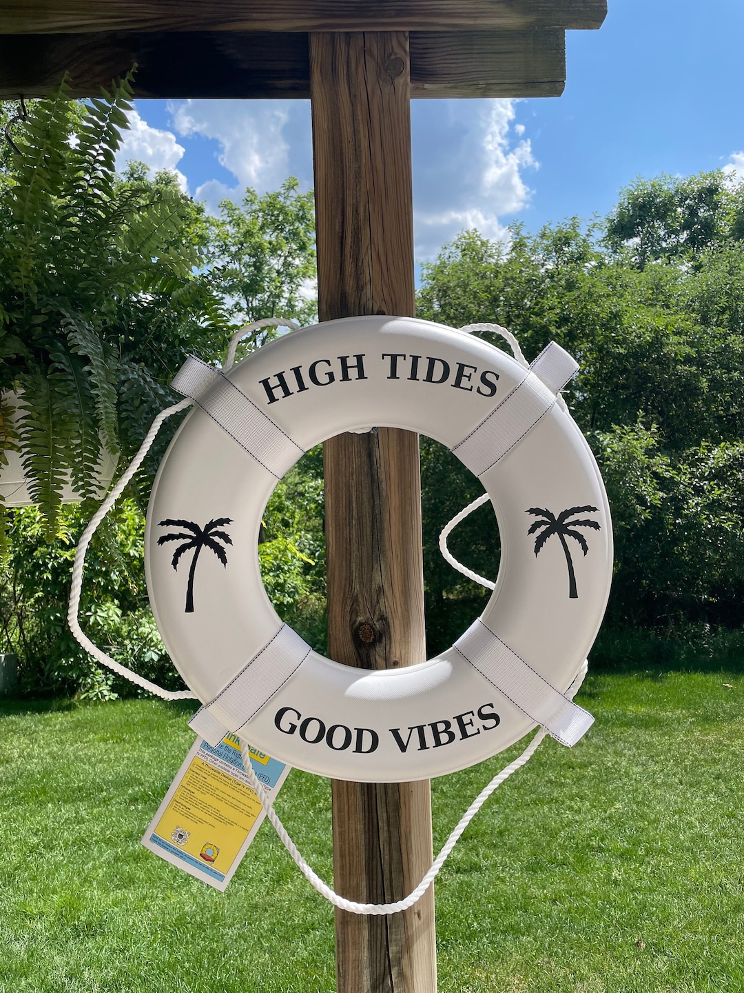 Custom Life Ring USCG Life Ring Palm Tree Custom Boat Decor