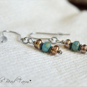 Dangling Handmade Earrings with Czech Glass Beads
