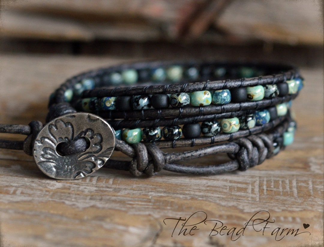 Beaded Wrap Bracelet a Boho Style Leather Wrap Bracelet - Etsy