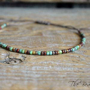 Handmade Seed Bead Bracelet or Anklet: Dainty Boho Hippie Style