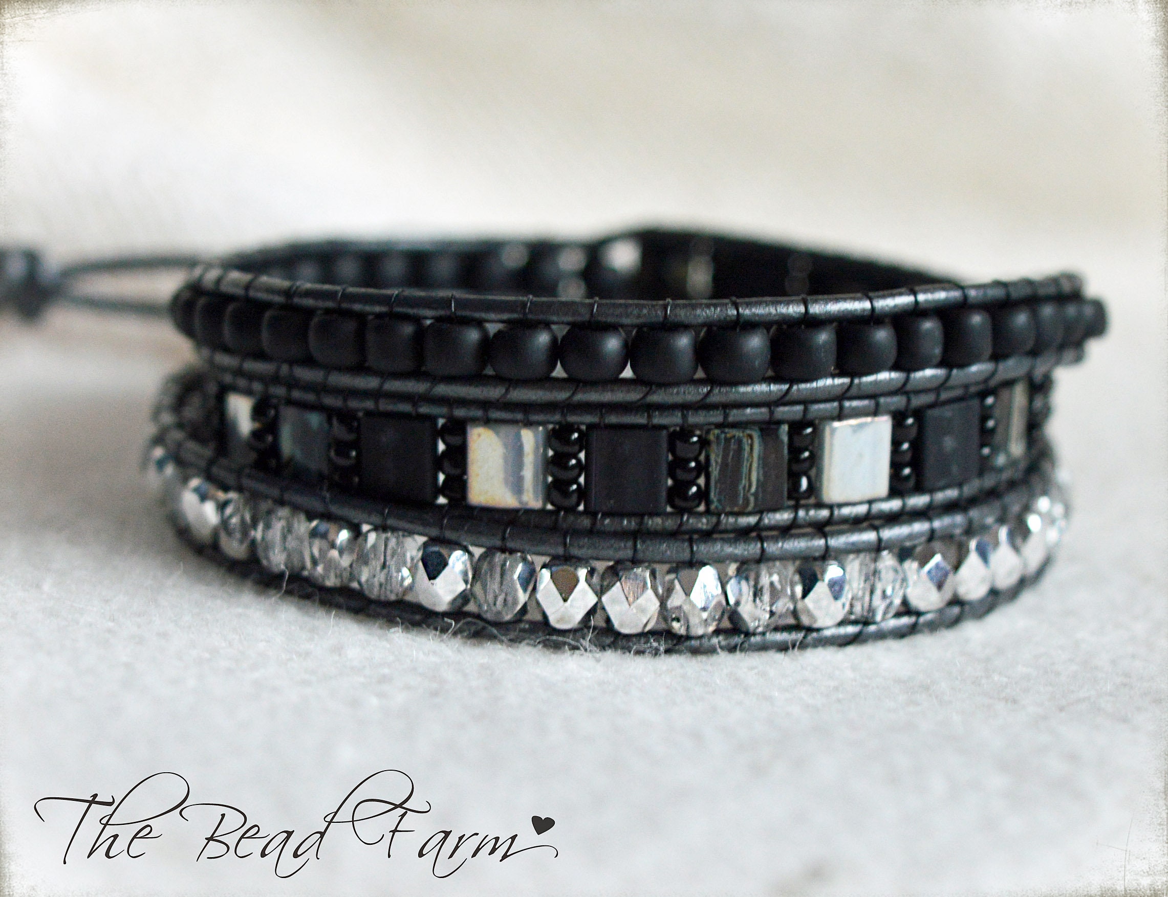 Women's Handmade Combo Bead Leather Wrap Bracelet 3-in-1 | Etsy