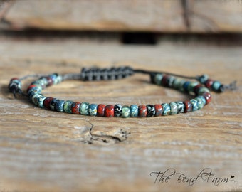 Adjustable Yoga Style Hippie Bracelet with Miyuki 6/0 Glass Seed Beads