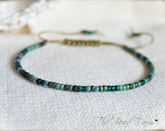 Handmade Seed Bead Bracelet or Anklet: Adjustable Boho Style