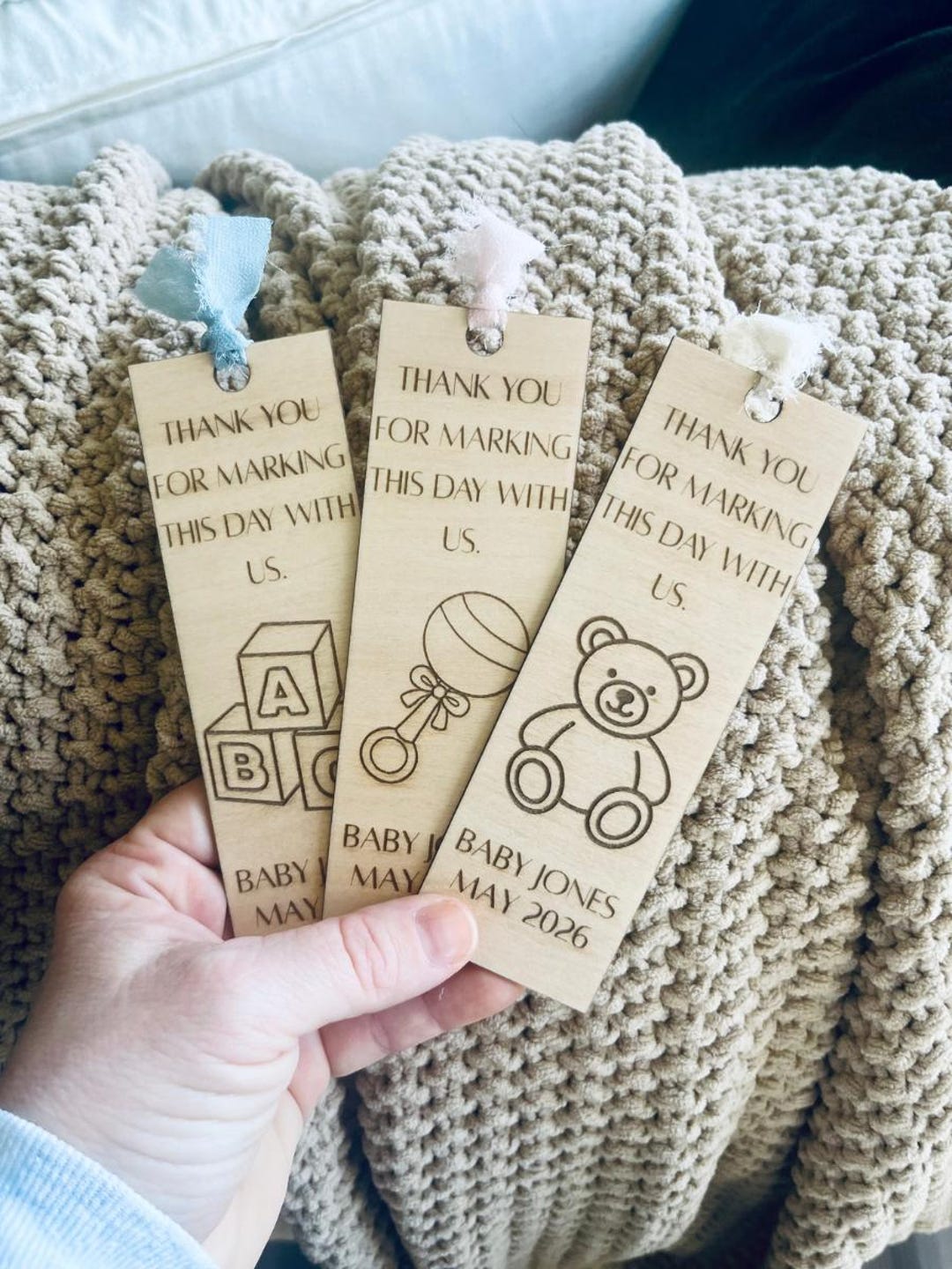 Personalized Wooden Baby Shower Party Favors | Custom Engraved ...