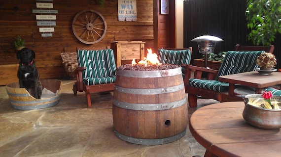 Reclaimed Wine Barrel Fire Pit Etsy