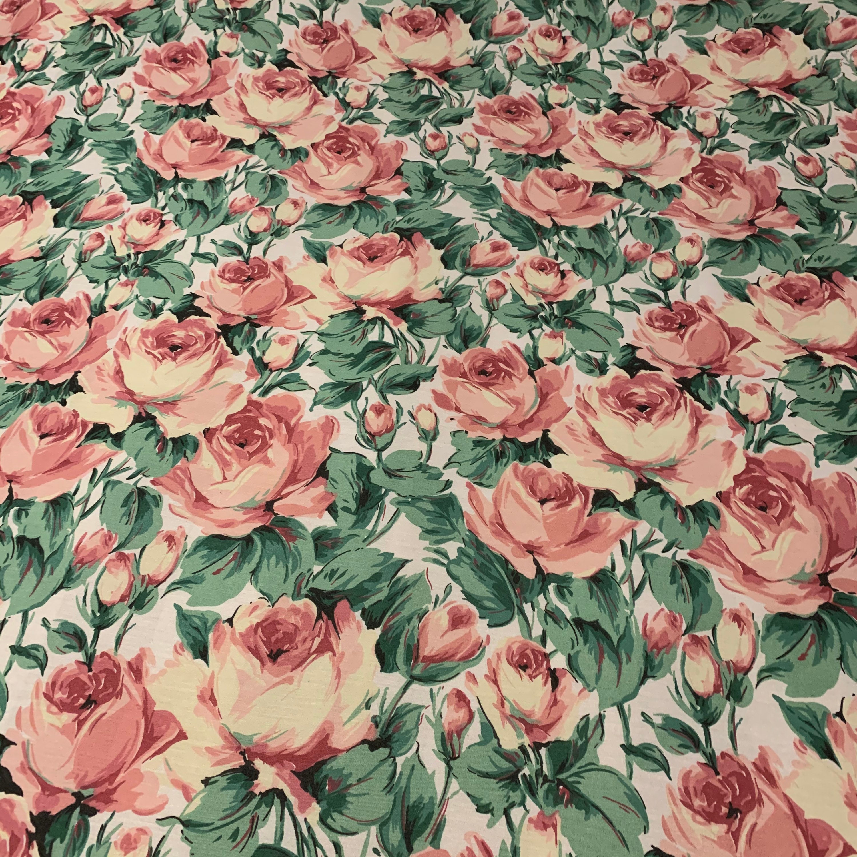 Vintage Floral Full Size Flat Sheet Vintage Roses Bedding | Etsy
