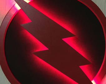 justice league the flash led illuminated superhero logo night etsy