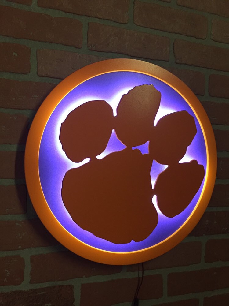 Clemson Tigers Illuminated LED Light Up Tiger Paw Neon Sign Etsy