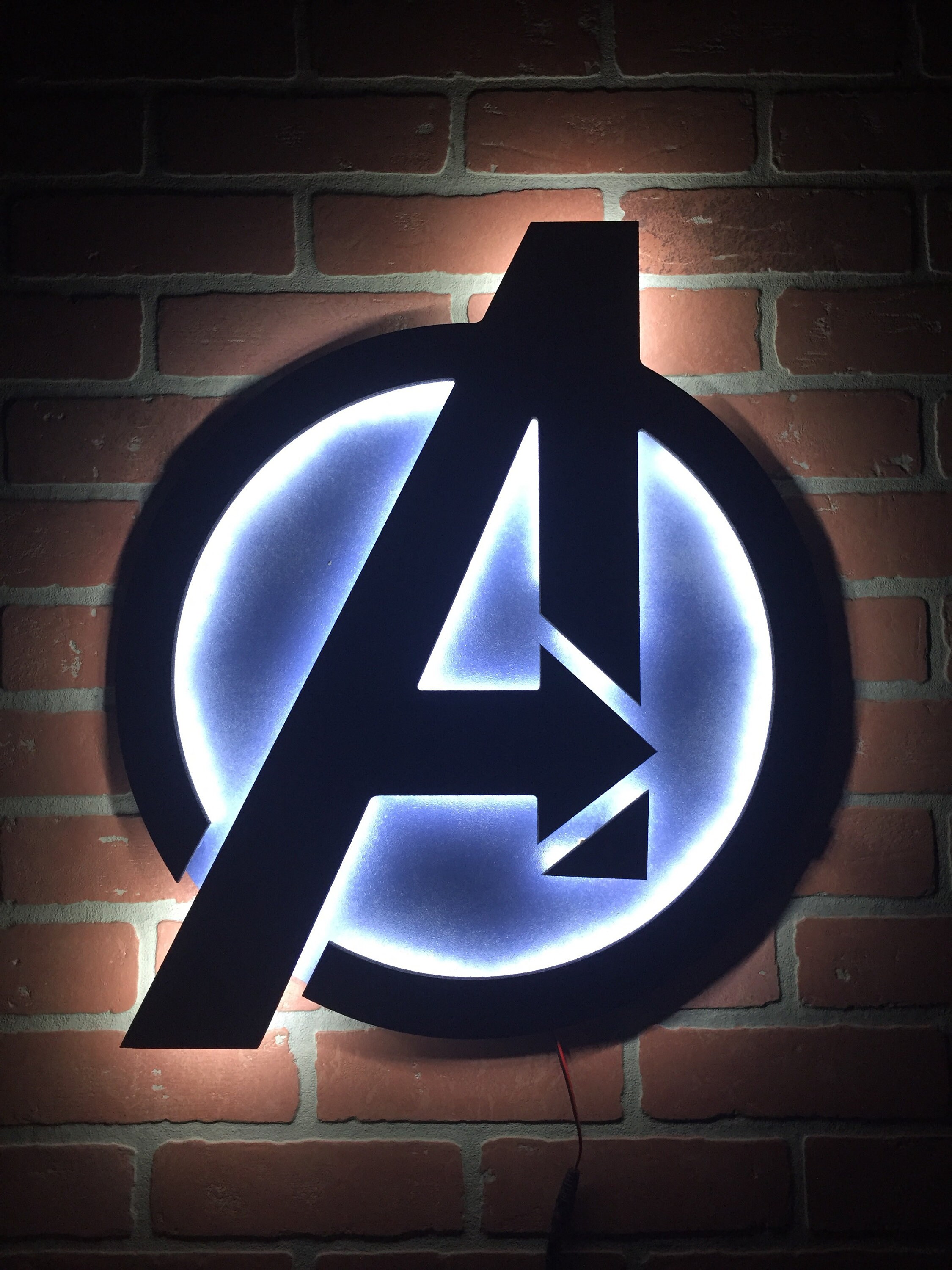 NEW Avengers Illuminated LED Backlit Logo Sign for Mancave | Etsy
