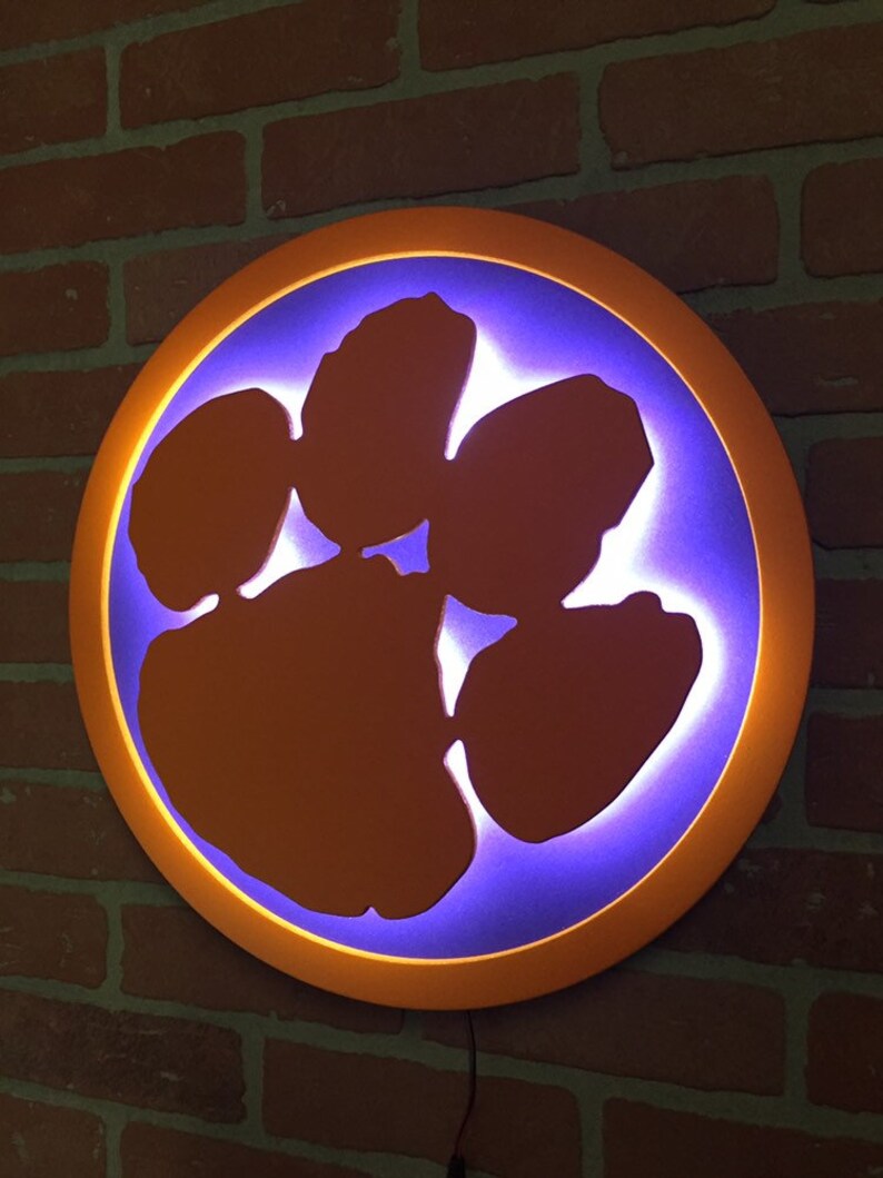 Clemson Tigers Illuminated LED Light Up Tiger Paw Neon Sign Etsy