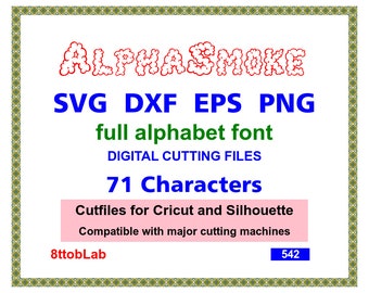 alpha smoke font design files alphabet svg eps png studio3