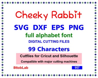 cheeky rabbit svg font files eps png dxf studio3