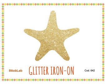 glitter iron on starfish