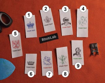 Custom clothing labels tags heraldic