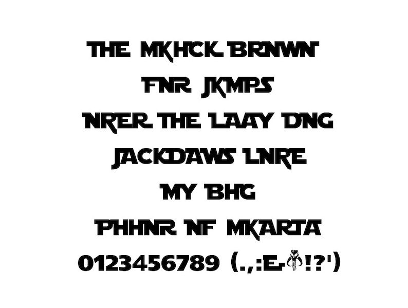 Star Jedi Svg Font Alphabet Eps Png Studio3 Etsy