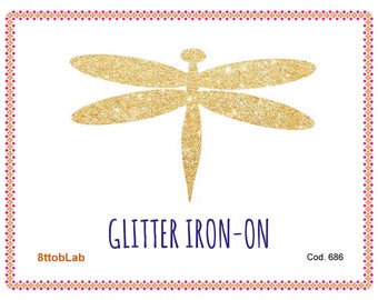 glitter iron-on dragonfly 1