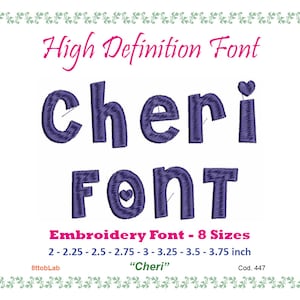 cheri font Embroidery 8 size