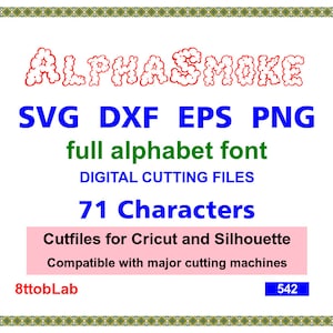 alpha smoke font design files alphabet svg eps png studio3